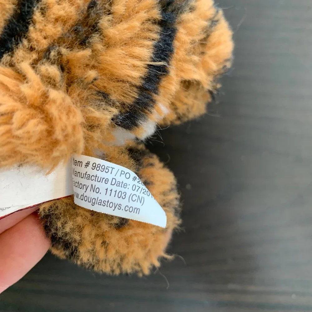 Douglas Cuddle Toys Tiger Plush Stuffed Animal Orange Black Striped 8‎ Inch